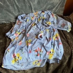 Striped floral dress 2x